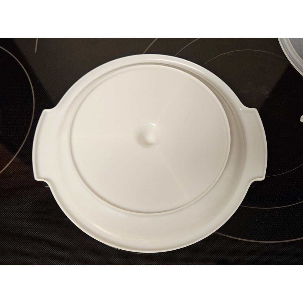 Vintage Tupperware White Suzette Divided Serving Tray With Lid 608-12 Excellent - Picture 4 of 7
